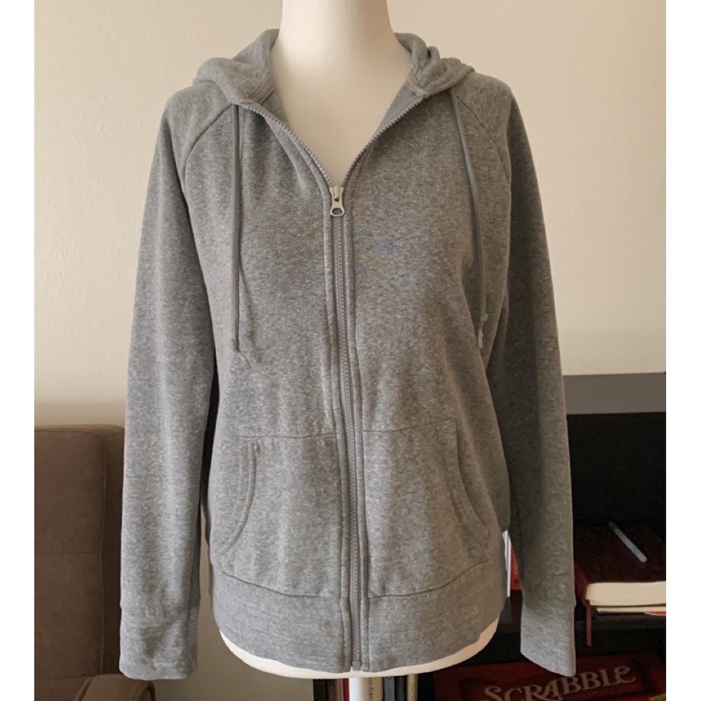 Casual gray zip-up hoodie